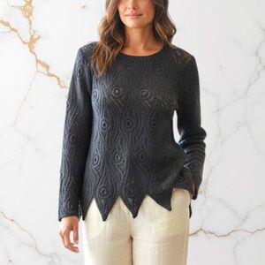 Chloe Kristyn Black Alexis Crochet Sweater